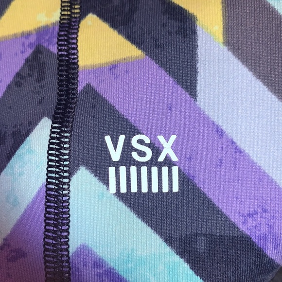 Victoria’s Secret Knockout High Waist Blue Multicolor Chevron Print Leggings - Picture 6 of 9